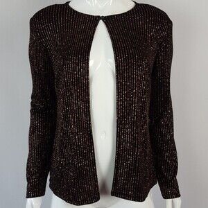 Vintage 90's Metaphor Black & Gold Striped Cardigan